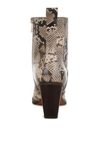 Rag Company stylish vacation ankle boots featuring a trendy snakeskin pattern and a chic block heel