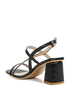 Women's Shoes - Heels Effieo Croc Texture Block Heel Sandals
