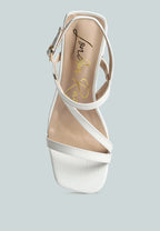 Effieo Croc Texture Block Heel Sandals