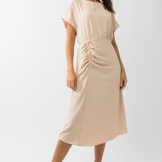 Women's Dresses Elastic Shirring Midi Dress