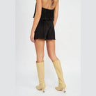 Black women's shorts from Emory Park featuring an elastic waistband shorts design for a comfortable fit