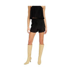 Women's Emory Park elastic waistband shorts in black with a stylish pleated design