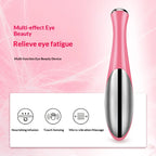 Pink electric eye massager for puffiness, portable beauty device