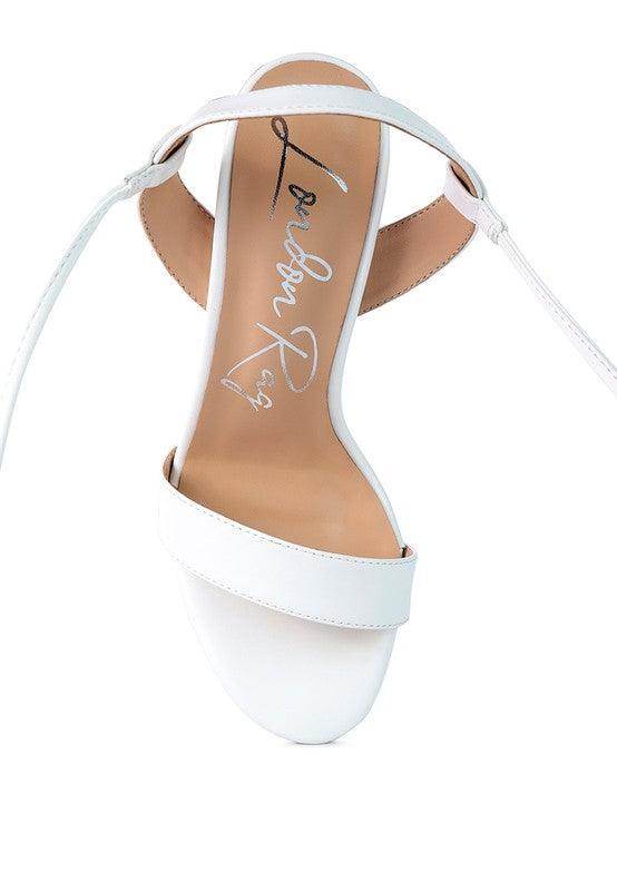 Rag Company Women's Elegant Clear Heel Shoes in White with Strappy Design for Stylish Occasions