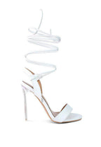 Rag Company elegant clear heel shoes with stylish ankle wrap design for a chic look