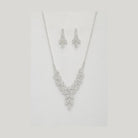 Elegant crystal leaf necklace set with matching earrings for a sophisticated look