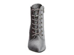 Rag Company elegant high heeled boots in grey with stylish lace-up design and pointed toe