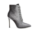 Rag Company elegant high heeled boots in gray with lace-up design and sleek stiletto heels