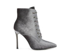 Rag Company elegant high heeled boots in gray with lace-up design and sleek stiletto heels