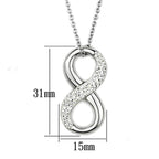 Elegant necklace with infinity design featuring sparkling crystals, perfect elegant jewelry for vacation outfits