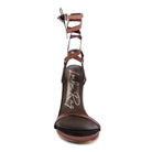 Rag Company elegant lace up heels in brown with a stylish ankle strap and open toe design