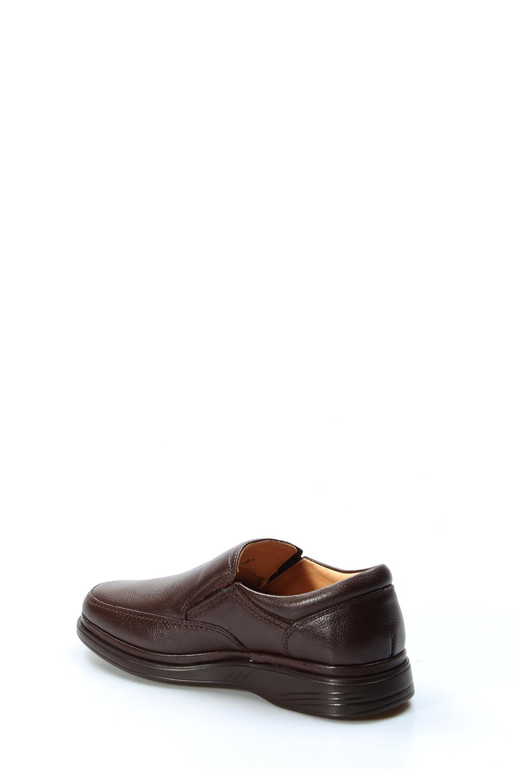 Elegant Men's Brown Leather Slip-On Loafers – side view