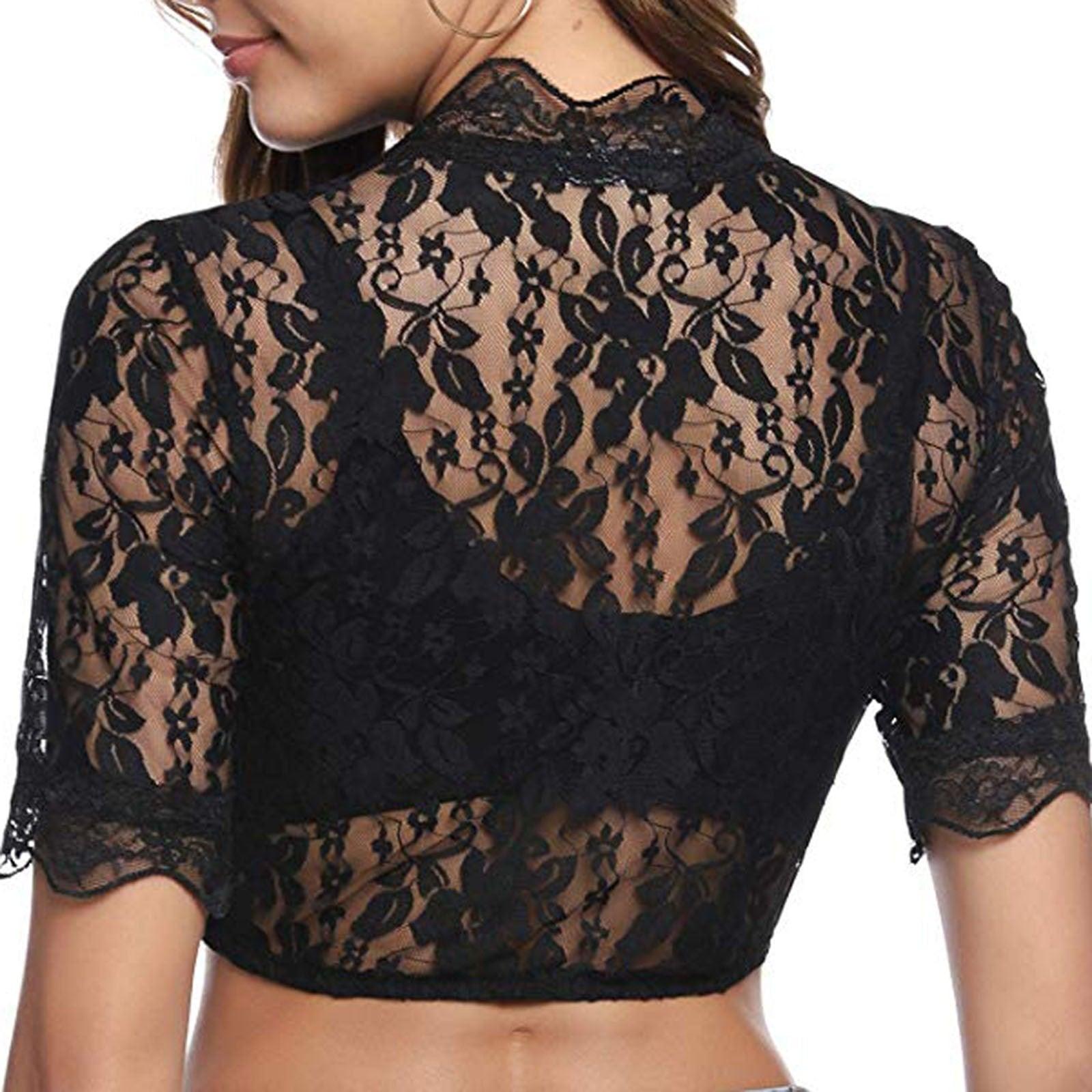 Women's Shirts - Cropped Tops Elegant Petite Lingerie Jacket For Women Sexy