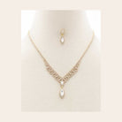 Elegant rhinestone necklace for women paired with matching earrings, perfect for special occasions