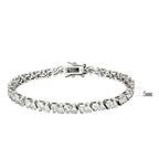 Elegant silver tone bracelet for ladies adorned with sparkling cubic zirconia stones