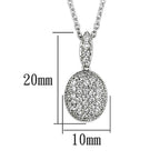 Elegant silver tone necklace with sparkling pendant, showcasing intricate design and dimensions