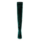 Rag Company elegant stiletto boots in green velvet with a sleek, tall design for a chic look