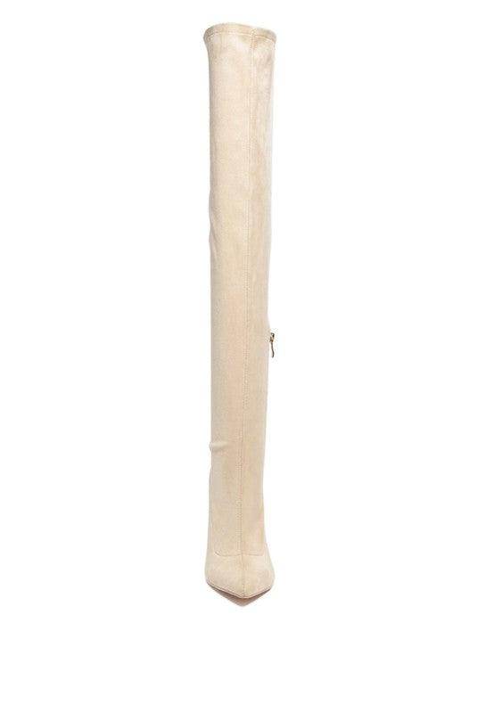 Beige Rag Company elegant stiletto boots for women with a sleek design and tall silhouette