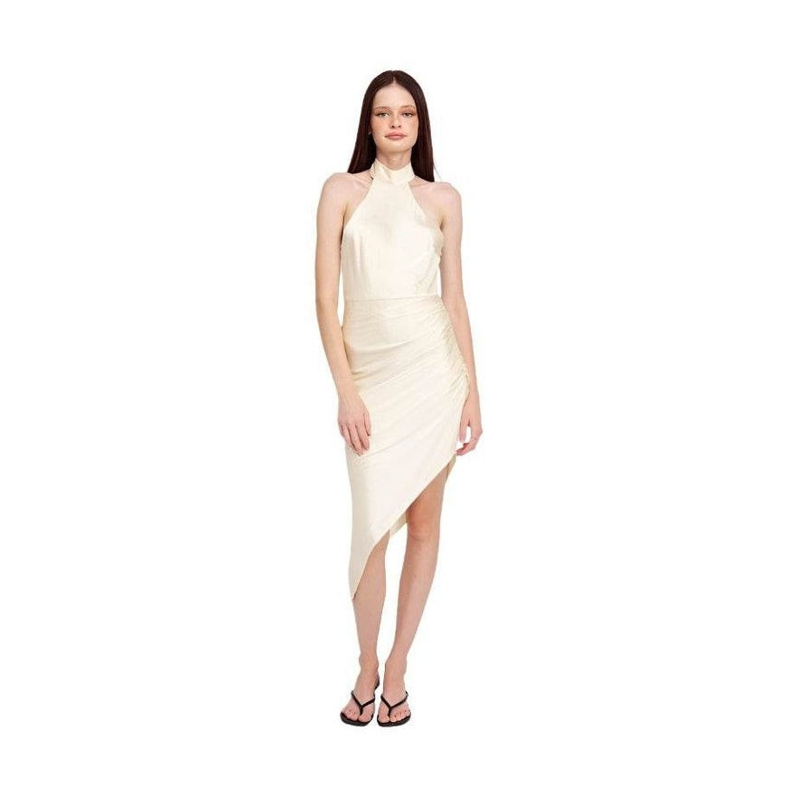 Emory Park elegant summer dress featuring a halter neck and asymmetrical hem for a stylish look