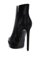 Rag Company Women's Black Booties with Stiletto Heels, ideal elegant vacation footwear