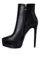 Rag Company black platform boots with sleek design, perfect elegant vacation footwear.