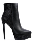 Rag Company black platform ankle boots with shimmering detail, perfect as elegant vacation footwear