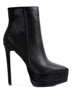 Rag Company black platform ankle boots with shimmering detail, perfect as elegant vacation footwear
