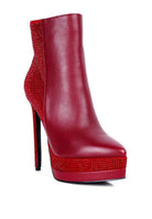 Rag Company Women's Red Heeled Boots with Rhinestone Accents as elegant vacation footwear