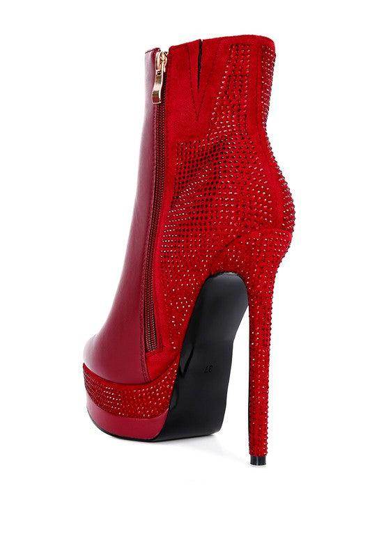 Rag Company Red High Heel Boots with Stiletto and Elegant Vacation Footwear Design