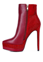 Rag Company red high-heeled boots with a sleek design, perfect as elegant vacation footwear