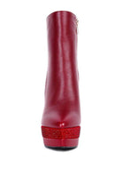 Rag Company Red Ankle Boots with a Shimmering Platform as elegant vacation footwear