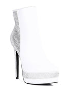 Rag Company women's white ankle boots with rhinestone detailing for elegant vacation footwear