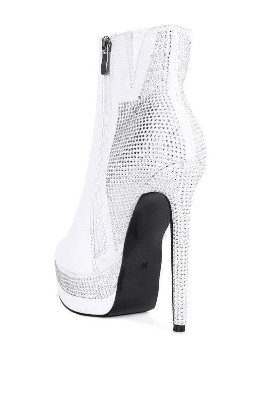 Rag Company women's boots featuring elegant vacation footwear with high heels and shiny embellishments