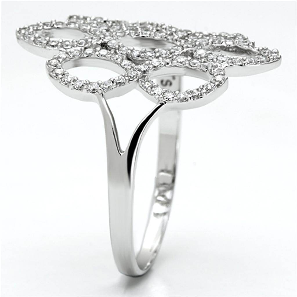 Stylish silver ring with sparkling stones, perfect as elegant vacation jewelry for women
