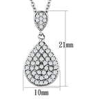 Elegant vacation jewelry for women featuring a sparkling teardrop pendant necklace with a silver chain