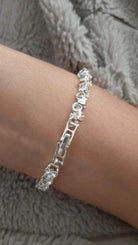Elegant vacation jewelry silver bracelet featuring sparkling crystals for a stylish look