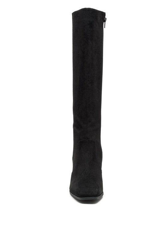 Elegant velvet boots from Rag Company with a sleek high design and a zip closure