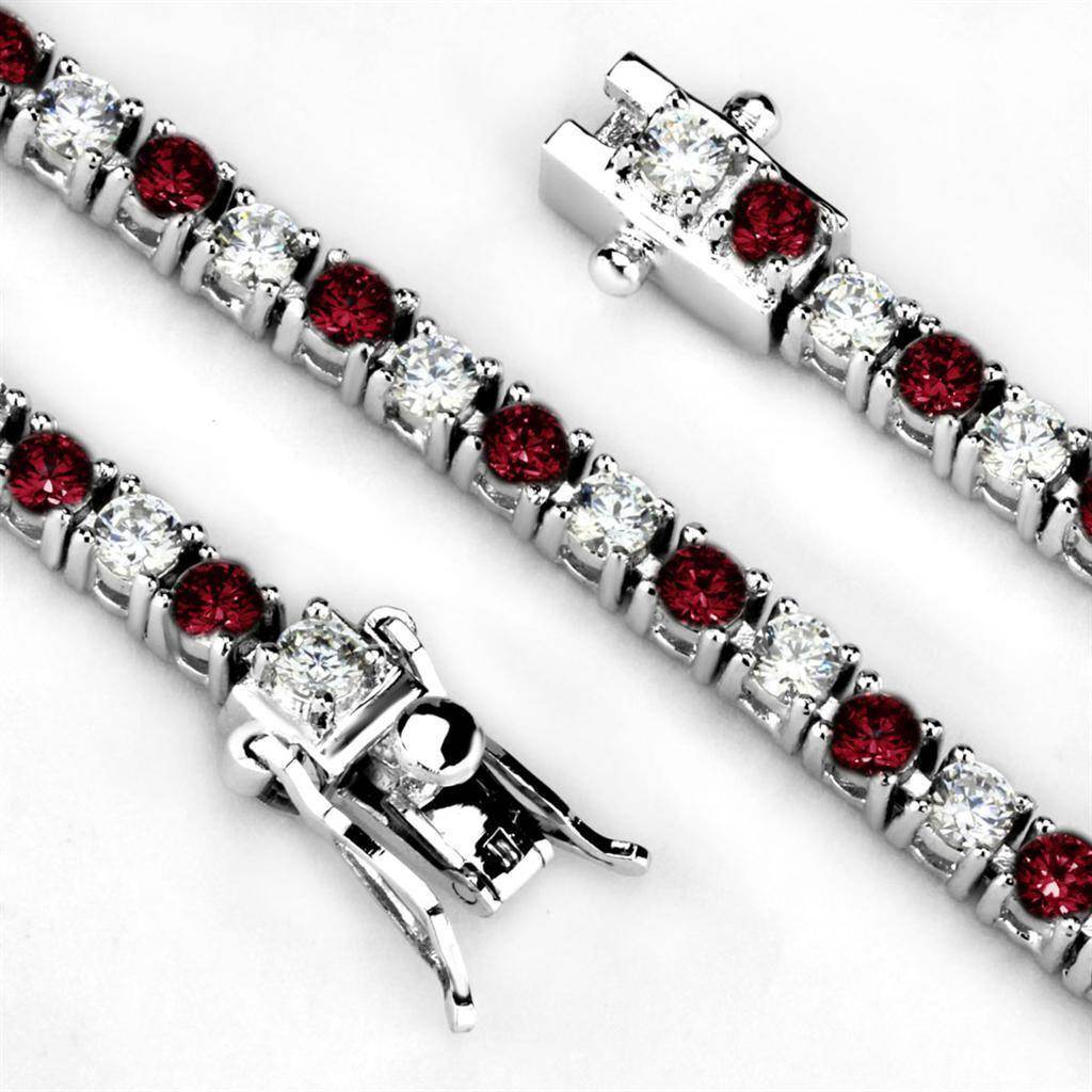 Elegant women's crystal bracelet featuring red and clear stones in a sparkling design