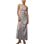 Chic Striped Halter Neck Maxi Dress for Women