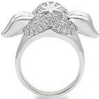 Elegant elephant statement ring in silver with sparkling accents for a unique jewelry look