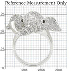Silver elephant statement ring featuring intricate details and sparkling accents for a unique look
