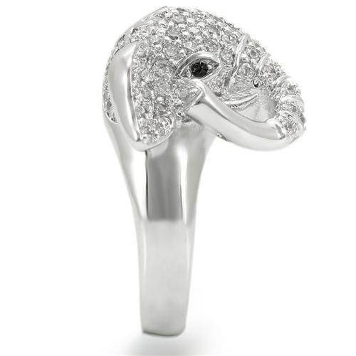 Elegant elephant statement ring in silver with sparkling embellishments for a unique style