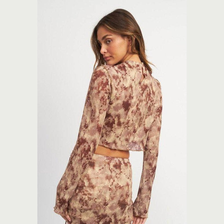 Emory Park Women's Cropped Top in Taupe, perfect for elevated casual wear with a trendy design
