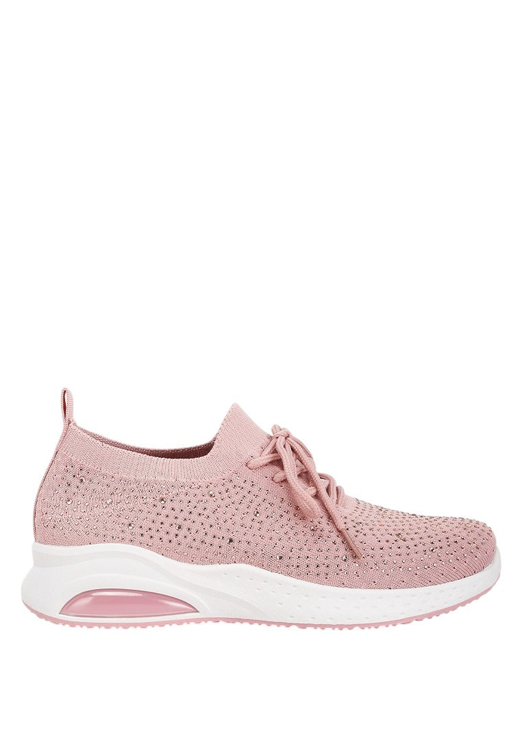 Elizha Stud Embellished Lace Up Sneakers