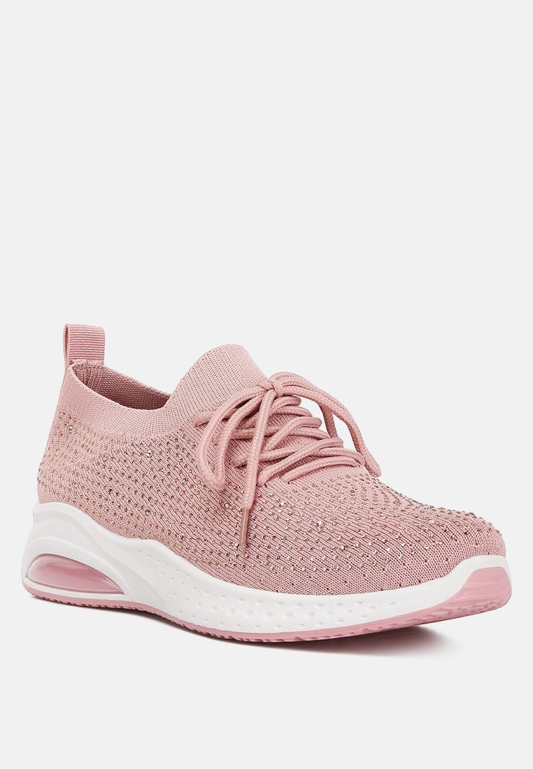 Elizha Stud Embellished Lace Up Sneakers