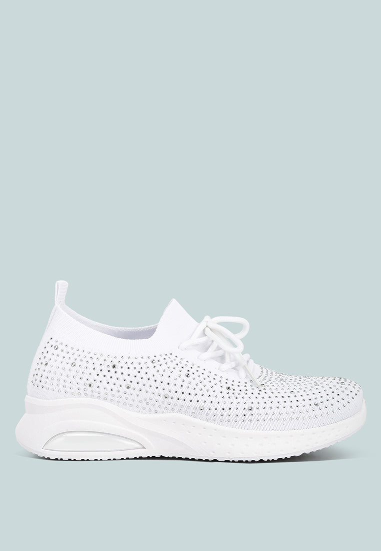 Elizha Stud Embellished Lace Up Sneakers