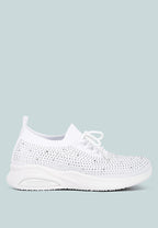 Elizha Stud Embellished Lace Up Sneakers