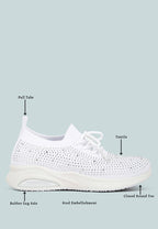 Elizha Stud Embellished Lace Up Sneakers