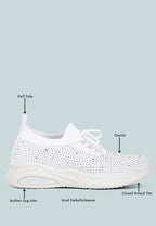 Elizha Stud Embellished Lace Up Sneakers