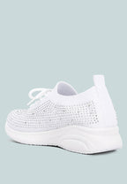 Elizha Stud Embellished Lace Up Sneakers